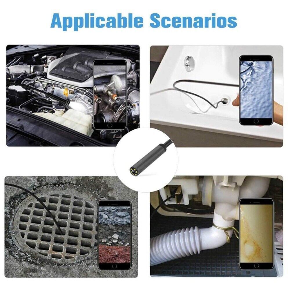 1M Endoscope Borescope HD Inspection Camera Scope for Android PC Waterproof