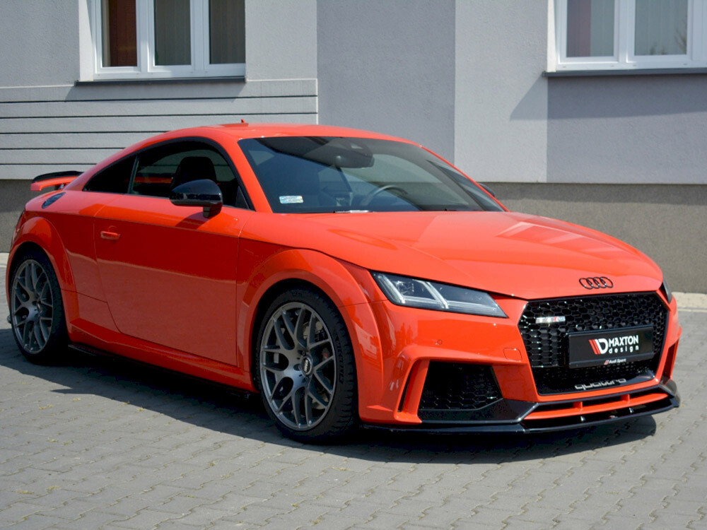 Front Diffuser Diffusor V2 Maxton Design Gloss Black For Audi Tt Mk3 (8S) Rs