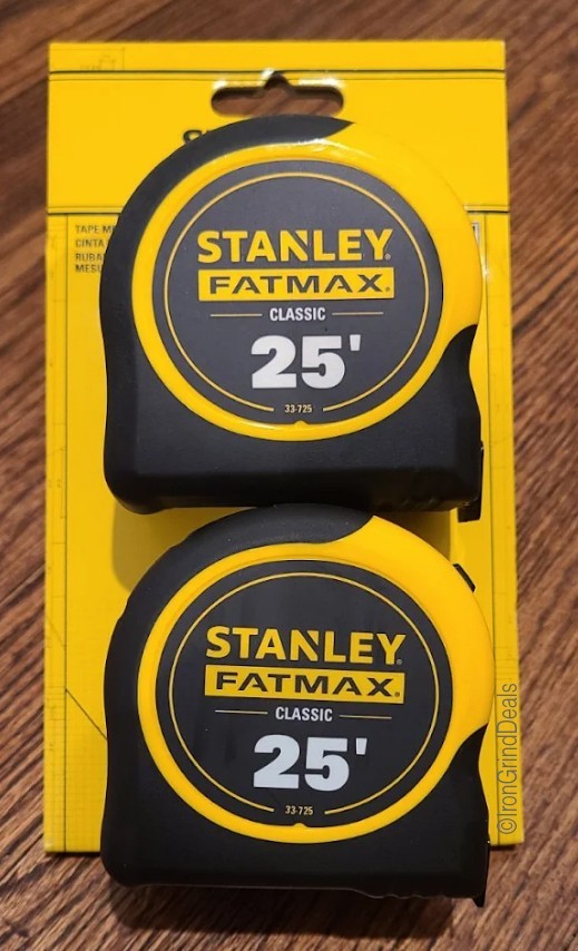 x2 - Stanley FatMax 25 Foot Tape Measure 2 Pack (33-725)