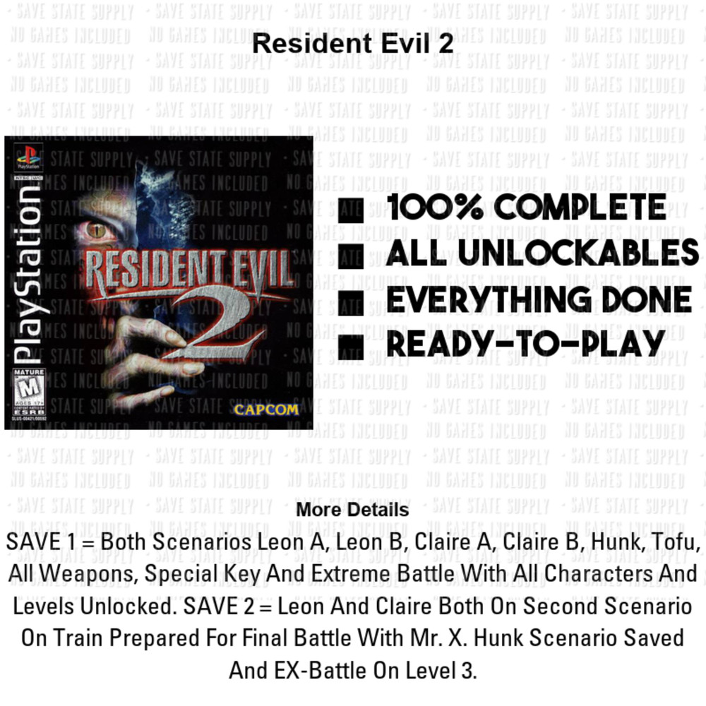 Resident Evil 2, 3, 4, 5, 6, OutBreak, Veronica PS2 PS3 Memory Card USB
