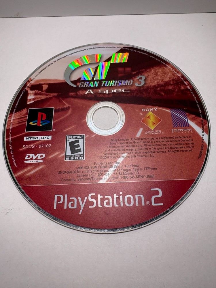 gran turismo 3 a-spec ps2 Working Disk only (untracked)