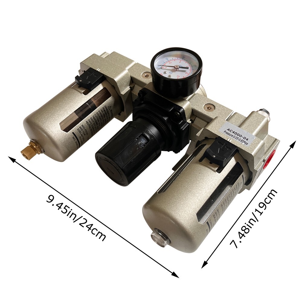 0.75in G1/2 Filter Regulator Control Moisture Trap Lubricator for Air Compressor