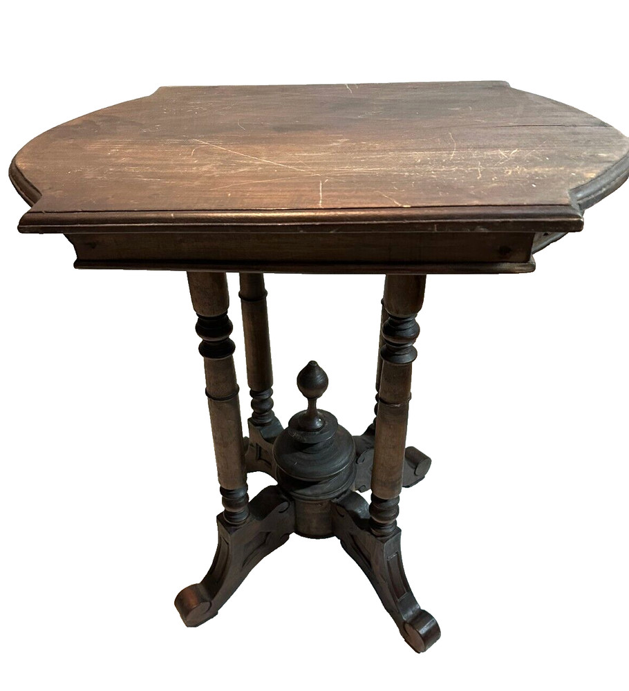 Antique French Mahogany Solid Wooden Side Table