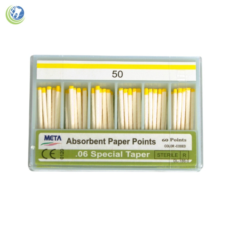 Paper Points .06 Taper #50 Sterilized Endodontic Root Canal Obturation 60/Box