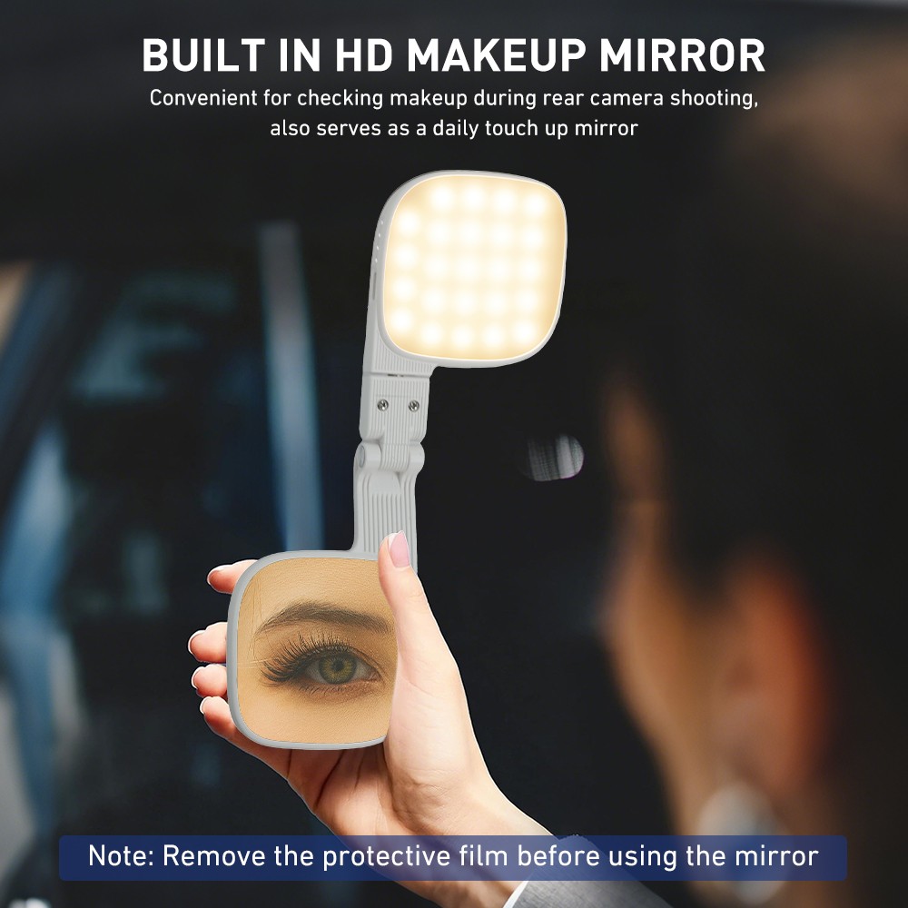 1/2PCS Magnetic Selfie Light with Mirror 360° Rotatable Foldable fr Makeup Video
