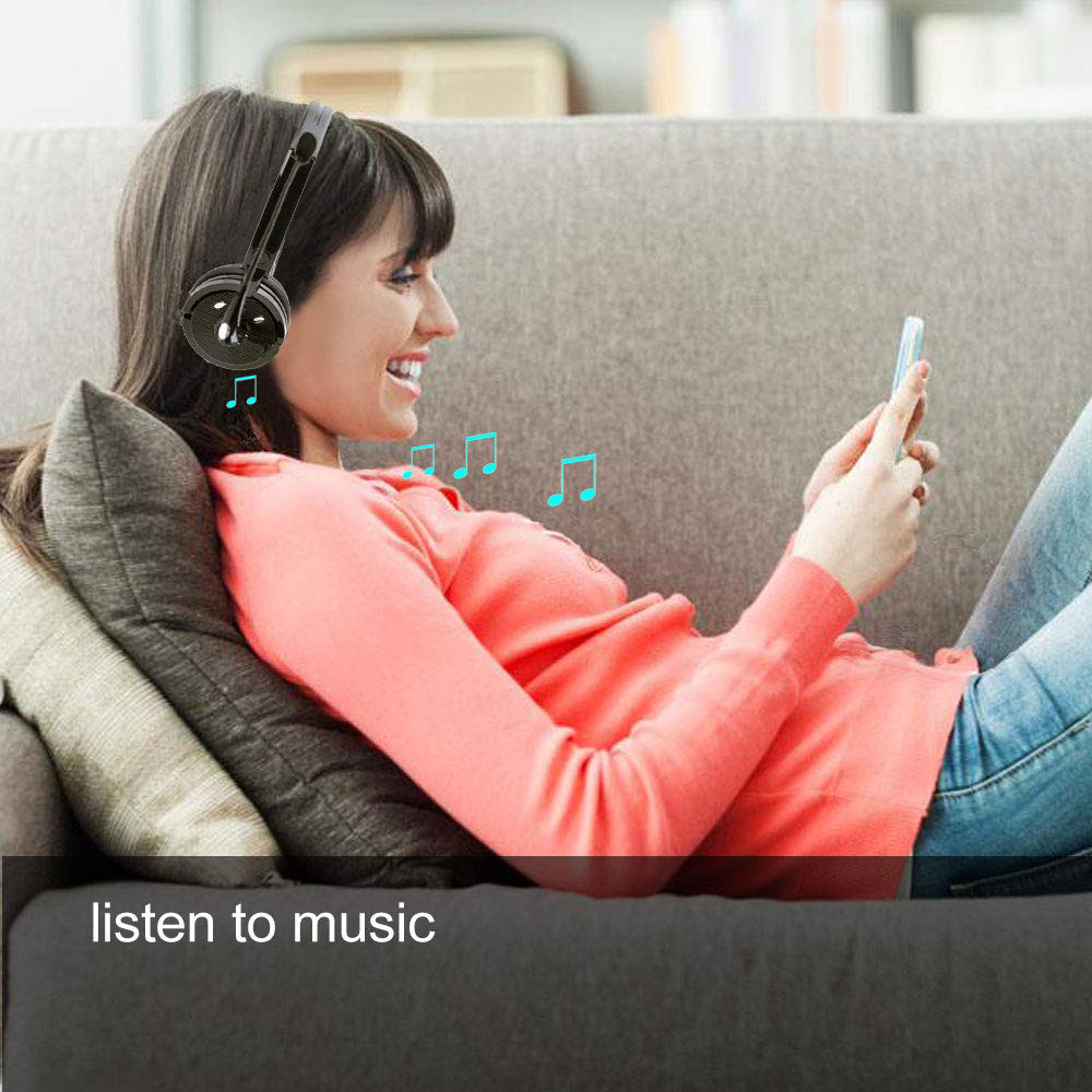 Bluetooth Headset with Microphone, Over-The-Head Wireless Stereo Headphones