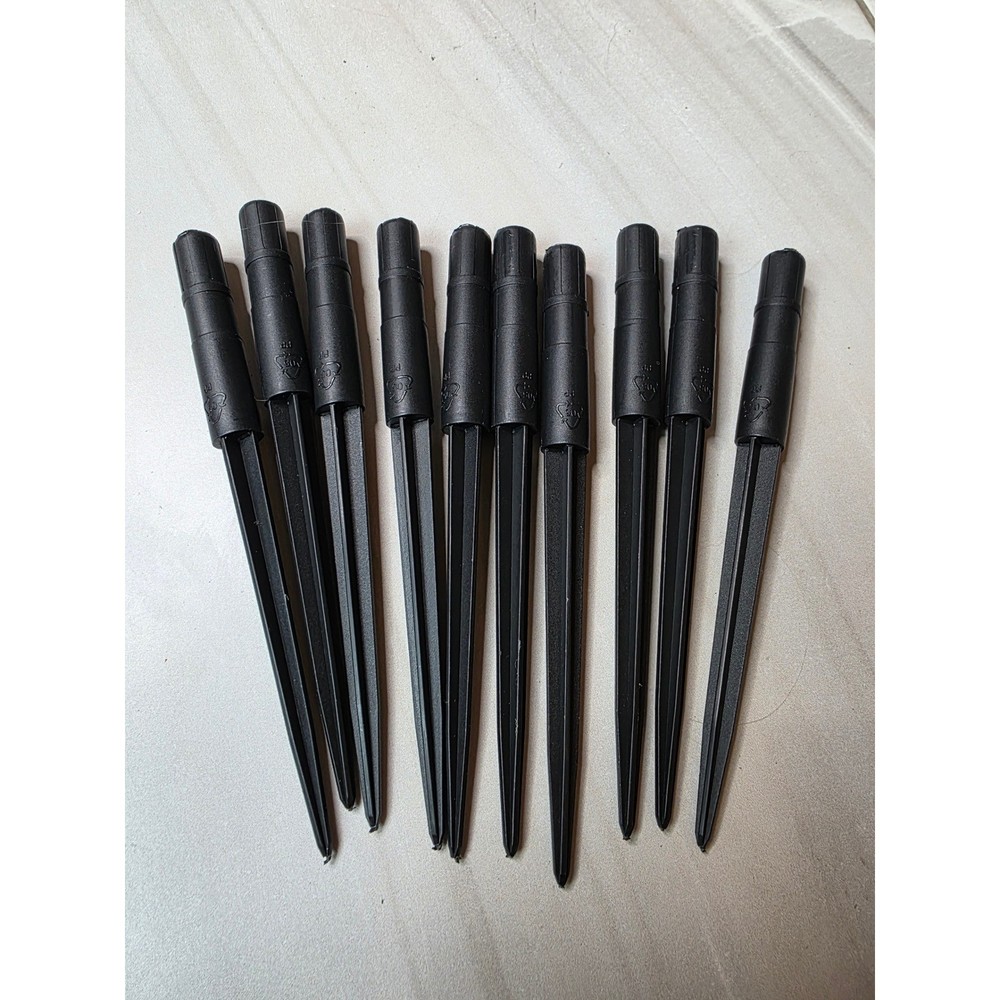 10 Pack Black Plastic Replacement Ground Stakes for Solar Landscape Path Lights
