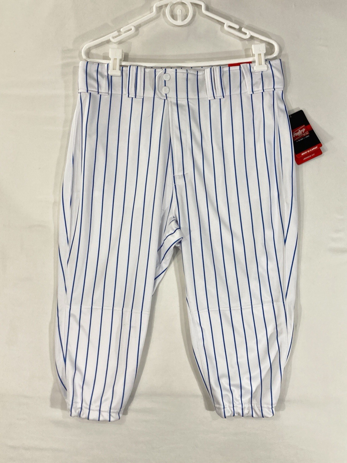 Rawlings 150 Jogger Fit Baseball Pants Pinstripe Stripe Adult Mens L New NWT $60