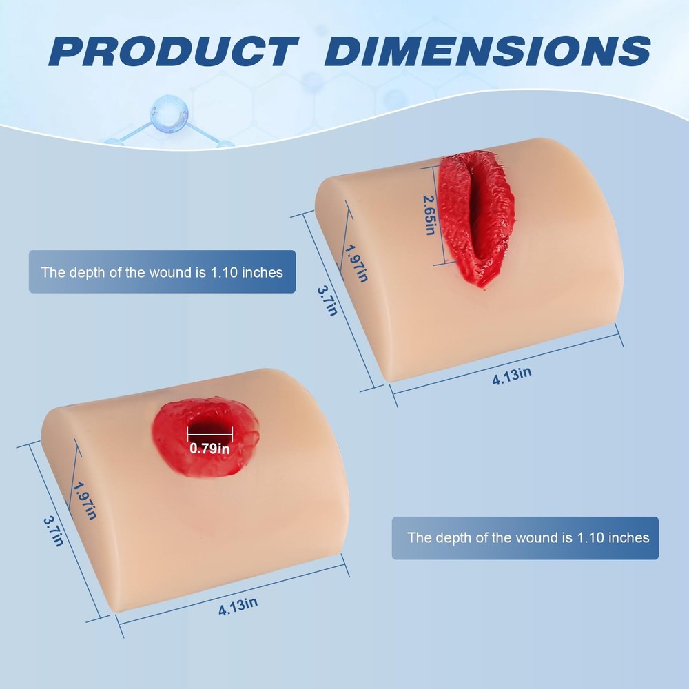 2Pcs Wound Packing Task Trainer,Stop The Bleed Training Kit,Bleeding Red