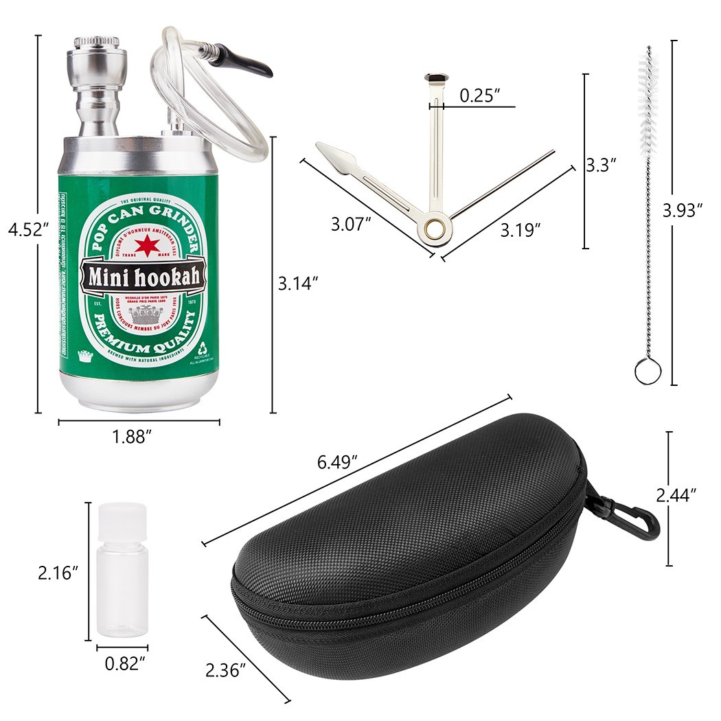 2Pack 4.5" Metal Mini Small Bong Smoking Tobacco Water Pipe Hookah with Box