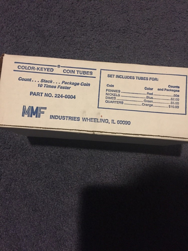 Color-Coded Coin Counting Tubes, Assorted Colors (MMF224000400)