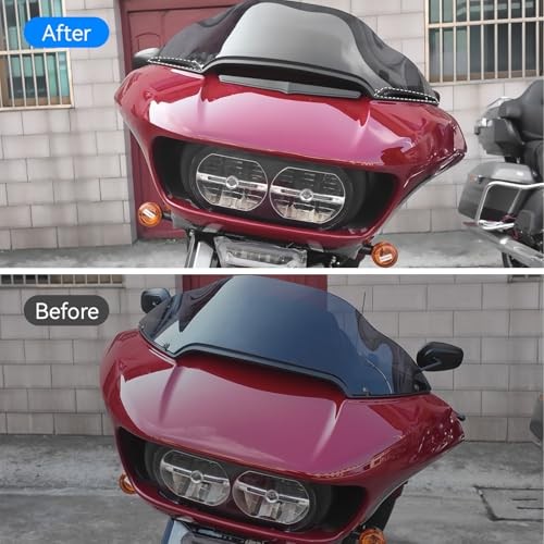 Side Road Glide Windshield Trim, Split Front Windscreen Side Molding Black