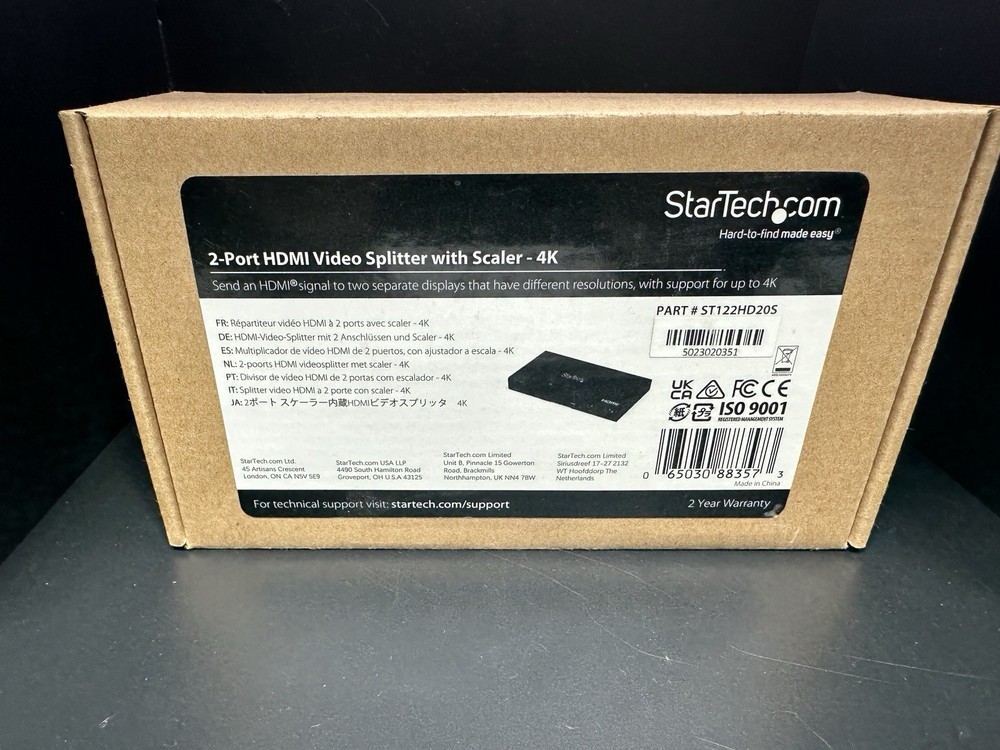 StarTech ST122HD20S 2 port HDMI splitter With scaler - 4K