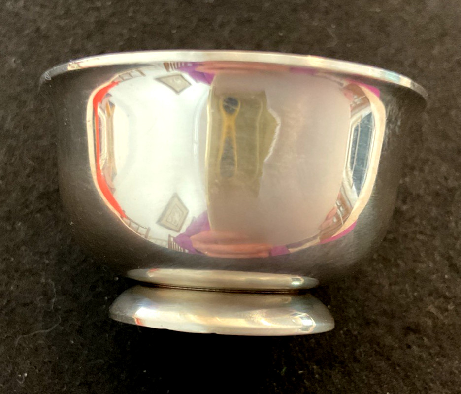 WEB Sterling Silver Open Salt Cellar Dish 1.7" Diameter 22.5 Grams No Monograms