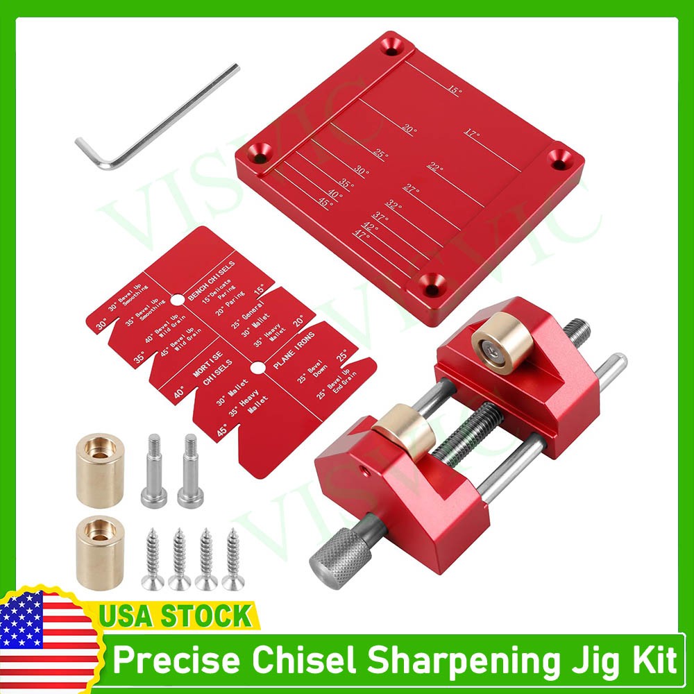 Precise Chisel Sharpening Jig Kit, Honing Guide System for Chisels and Planes