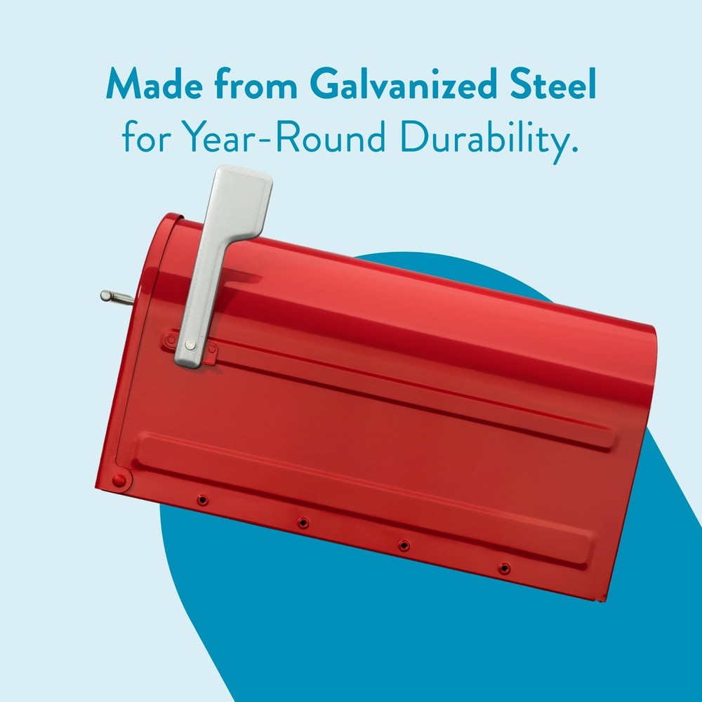 Architectural Mailboxes 7900-7R-SR Boulder Mailbox, Red Large,