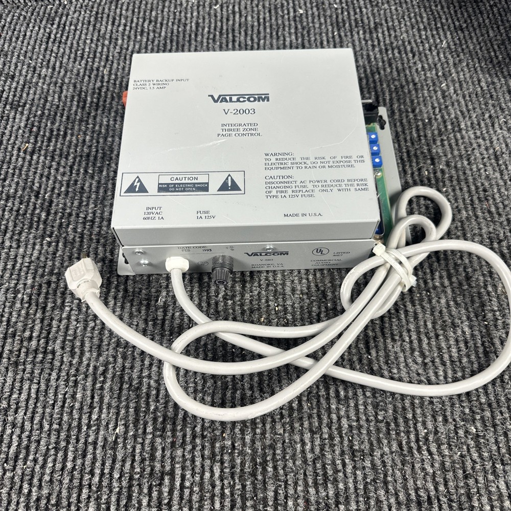 VALCOM V-2003 3 Zone 1 Way Page Control