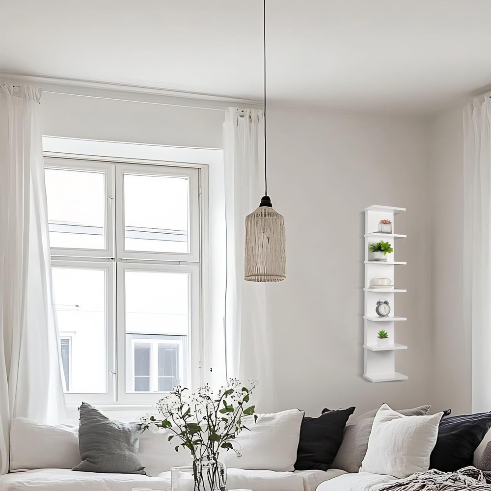 7 Tier Wall Shelf Unit - Lack Floating Shelf, Compact Display Float Shelves, ...