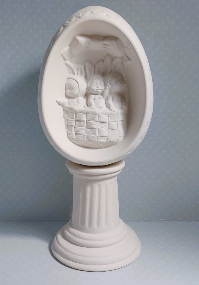 Easter Egg on Pedestal ~ Ceramic Bisque Ready to Paint