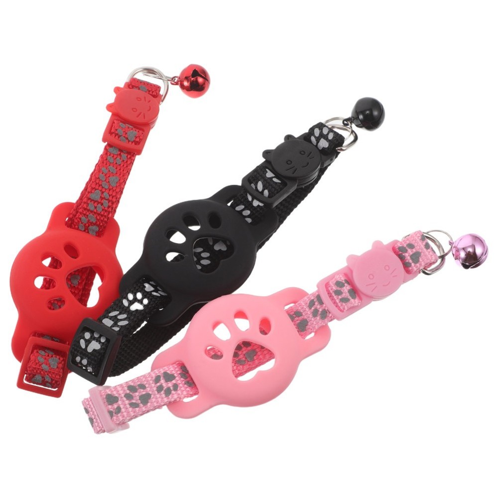 3 PCS Cat Tracker Collar Tracking for Cats Kitten Bell Band Holder