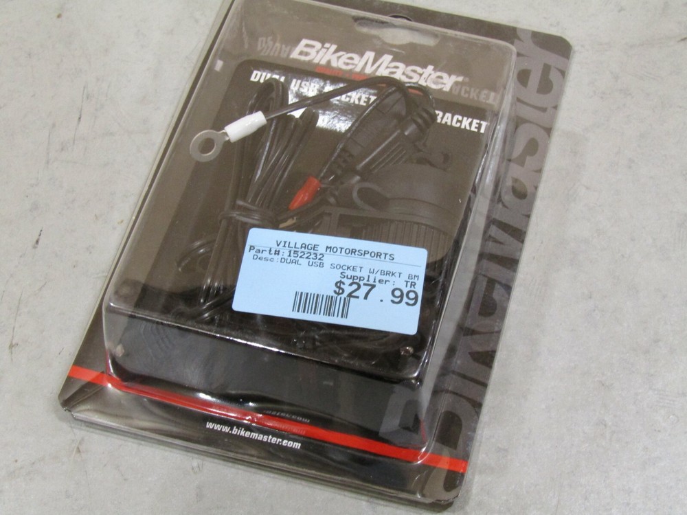 BIKEMASTER DUAL USB SOCKET WITH BRACKET