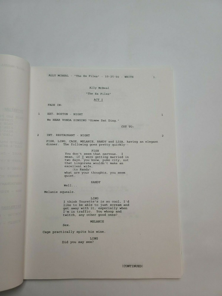 ALLY MCBEAL / David E. Kelley 2000 Script, Robert Downey Jr. "The Ex-Files"