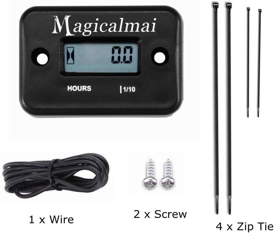 Precision Inductive Hour Meter for Lawn Mowers & Generators - 9,999.9 Hours