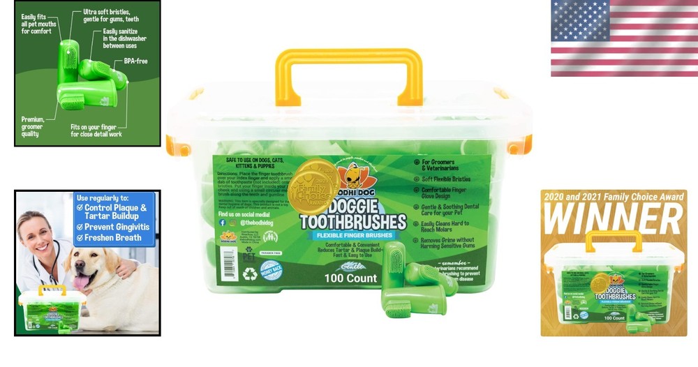 Puppy & Kitten Toothbrush - Soft Bristles, 100 Count