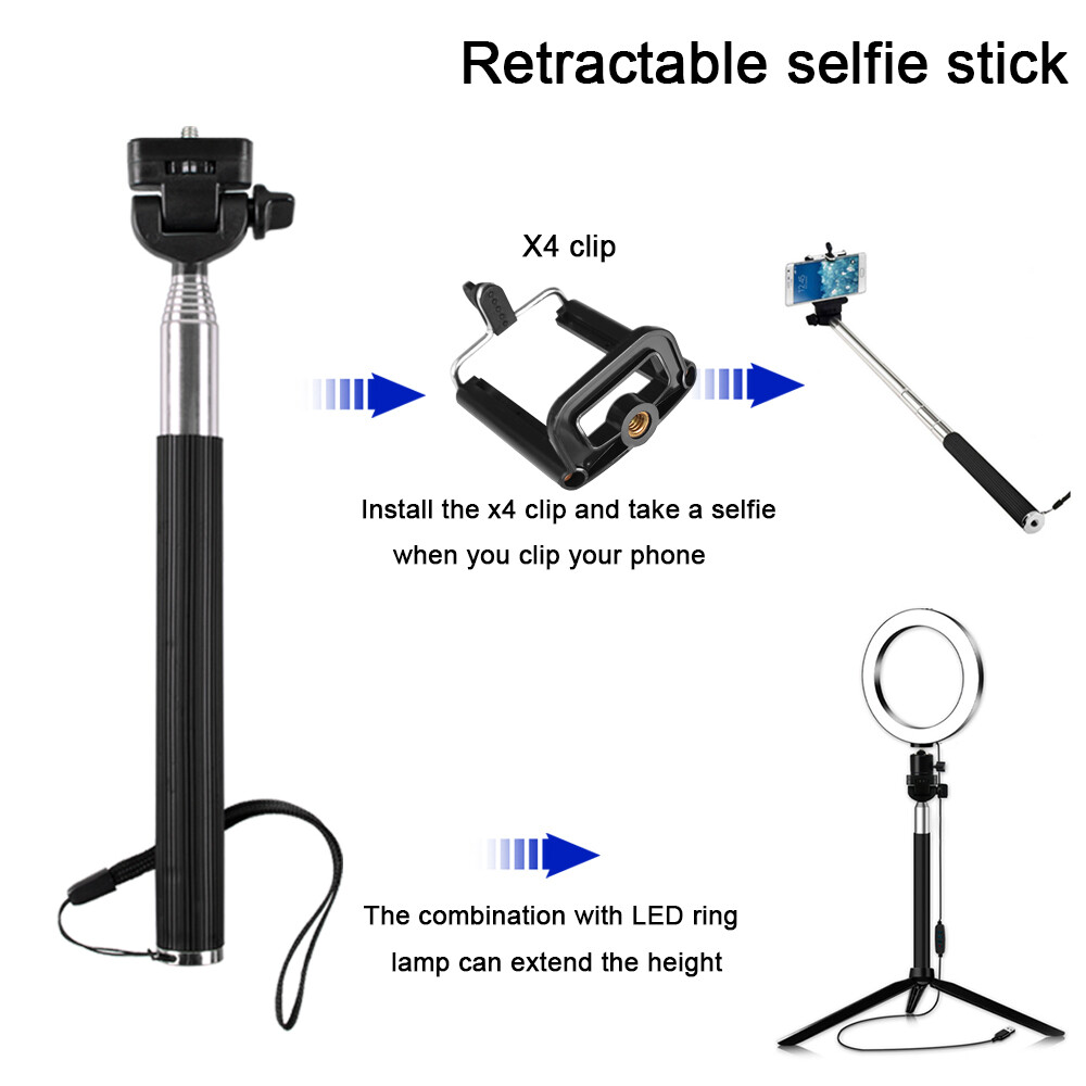 LED Fill Light Ring w/Tripod Stand Dimmable Kit Adjustable Ring For Video Live