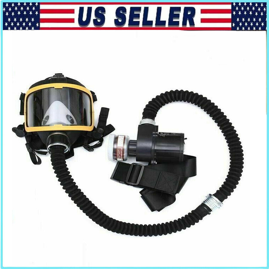 Full Face Gas Mask Flow Respirator Electric Supplied Air Fed Flow System Device