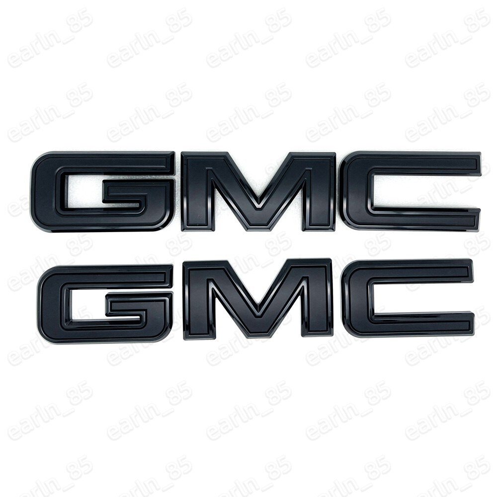 NEW Front & Rear Emblem Black kit For 2019 - 2025 GMC Sierra 1500 2500HD 3500HD