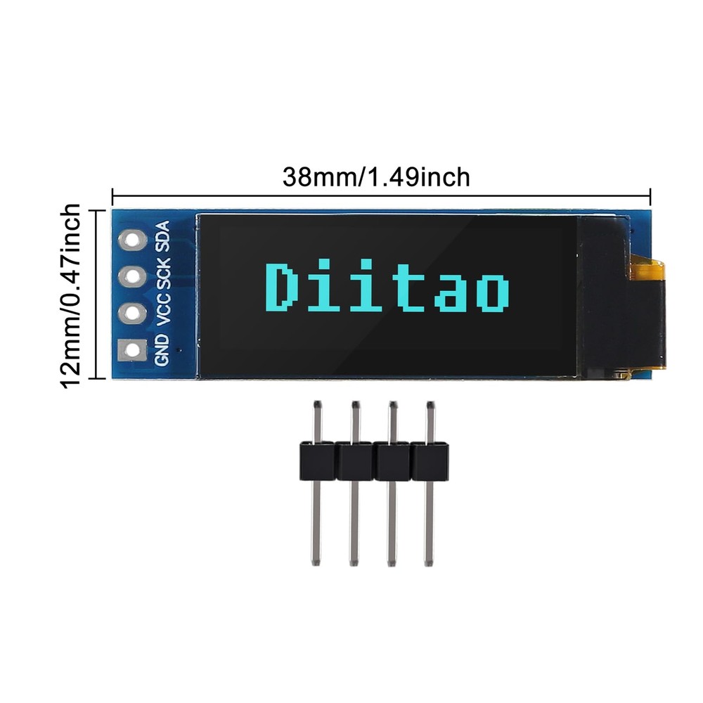 4Pcs 0.91'' LCD Display Modules 0.91inch IIC I2C OLED Display I2C OLED Screen...