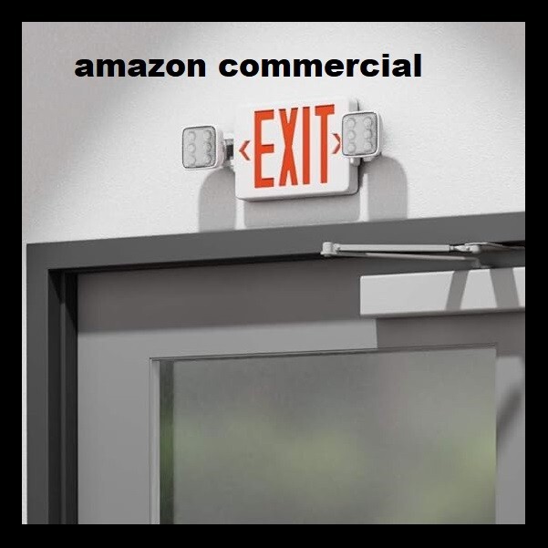 2 pack Emergency Light Exit Sign Exit Combo with Battery Back Amazon Commercial