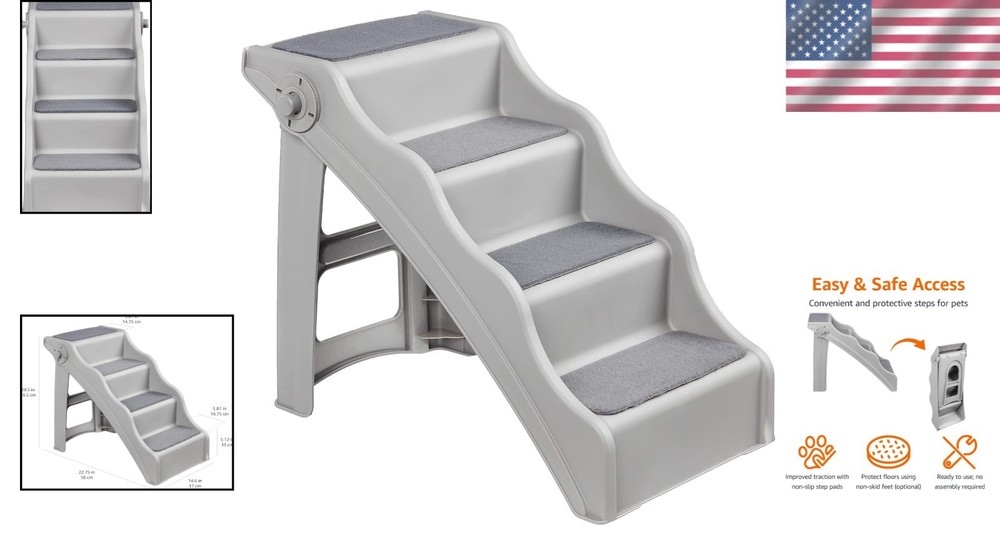 Foldable Non-Slip Pet Stairs for Small Dogs & Cats - Easy Access Solution