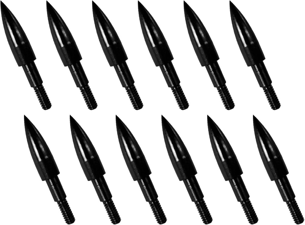 12Pcs Archery Arrow Tips 100-200 Grain for Recurve & Compound Bows