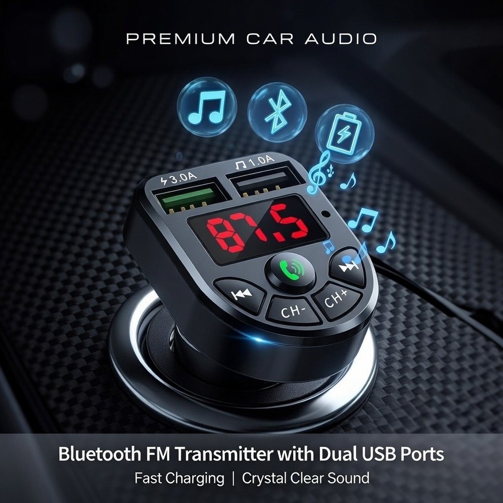 Car Bluetooth FM Transmitter Radio MP3 Wireless Adapter Car Kit USB Chargers