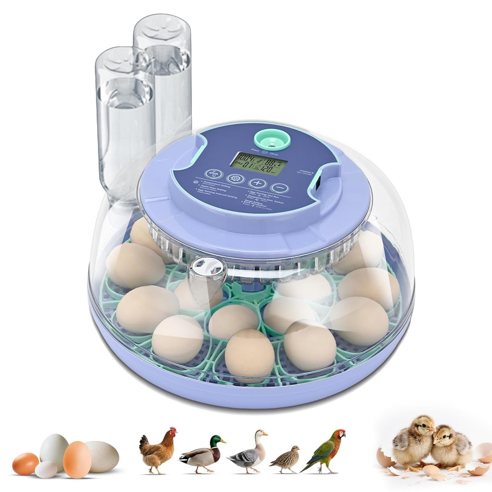 Egg Incubator for Hatching Chicks, Automatic Egg Turner Holds 18 Eggs, Smart Inc