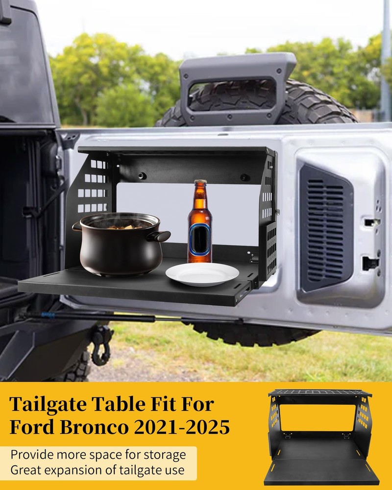 Pre-Assembled Rear Door Tailgate Foldable Table, Heavy Duty Foldable Tailgate...