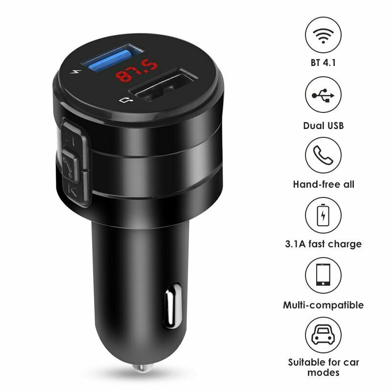 Bluetooth Wireless Handsfree Car FM Transmitter MP3 Player 2 USB Charger Kit kf