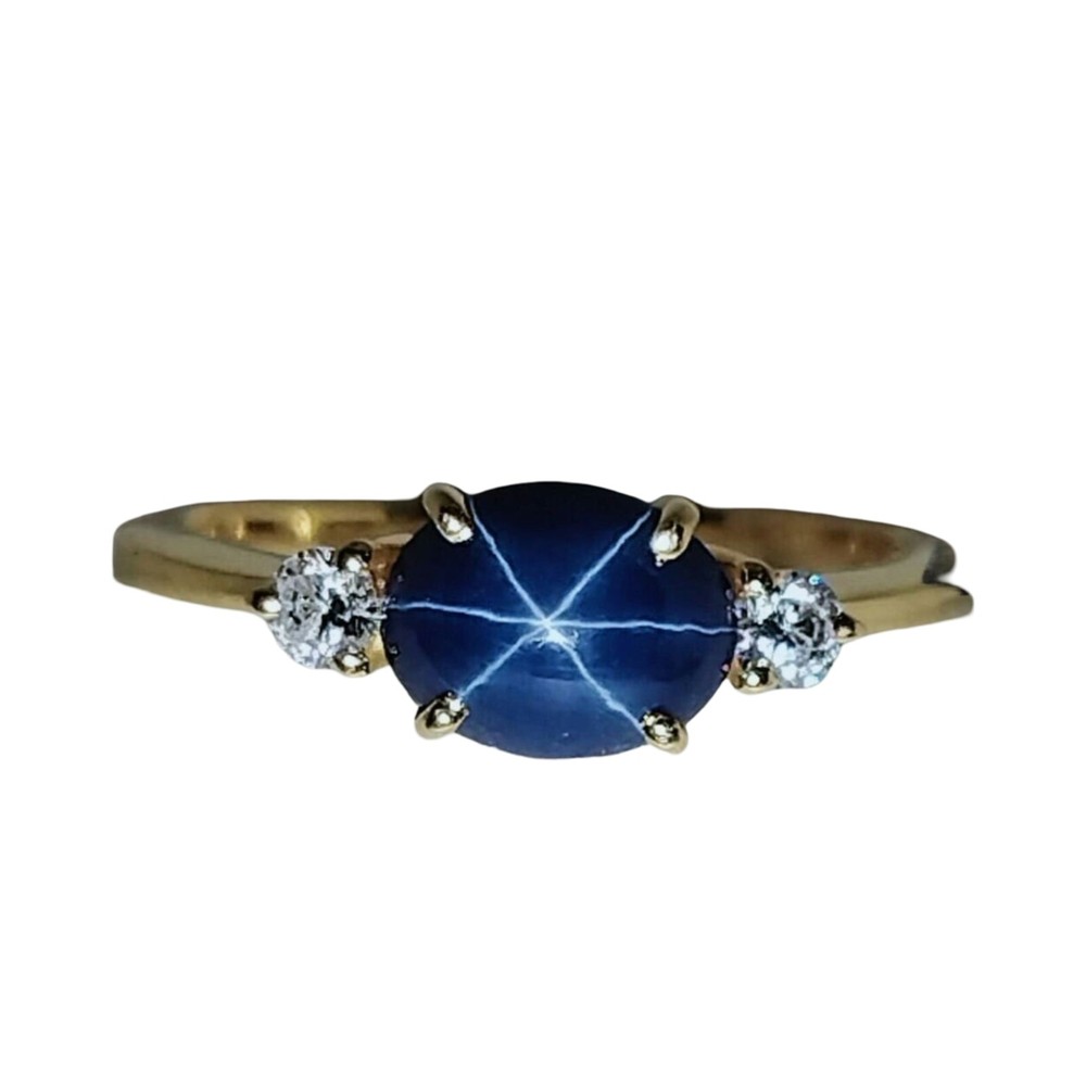 Beautiful Lindy Blue Star Sapphire Ring 925 Solid Silver Anniversary Gift Ring