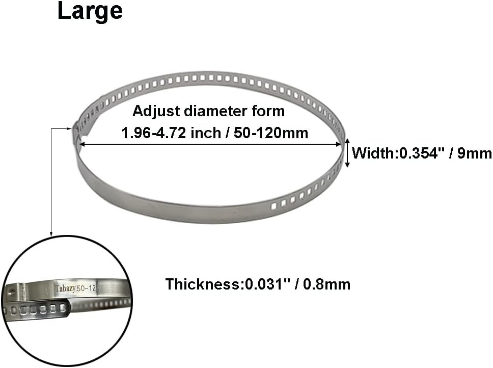 CV Boot Clamp Kit 100Pcs- Stainless Steel Universal Adjustable Axle Silver