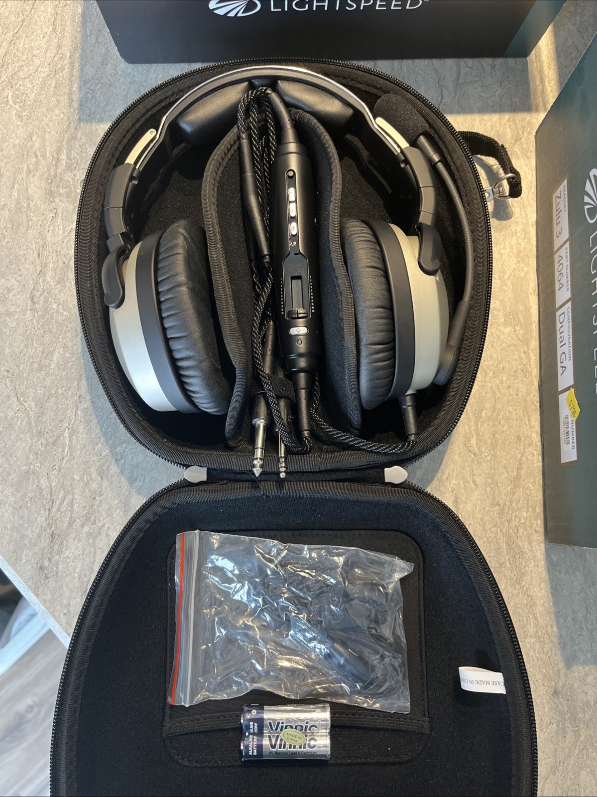 Lightspeed Zulu 3 Dual GA Headset Battery Power Part #4064