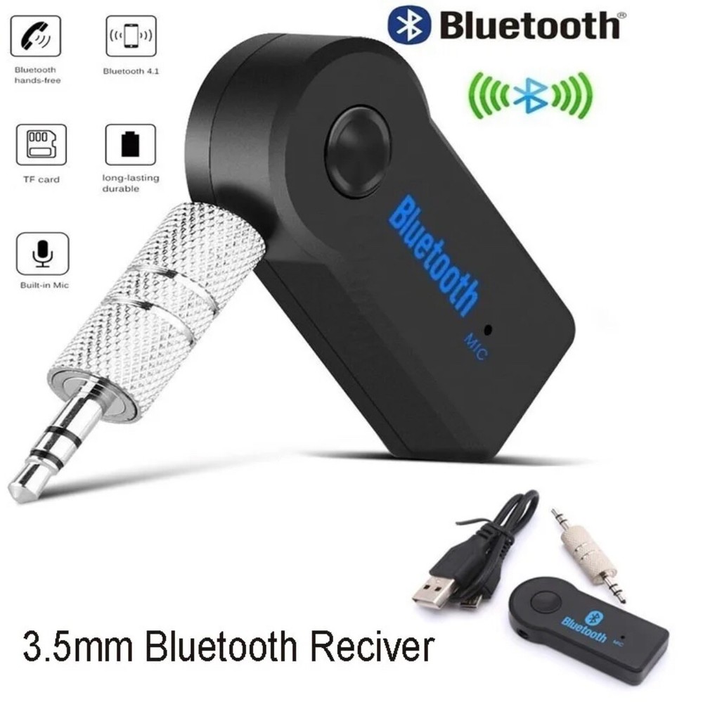 2 Pack Wireless Bluetooth Car Adapter 3.5mm AUX Audio Stereo Music Home Receiver