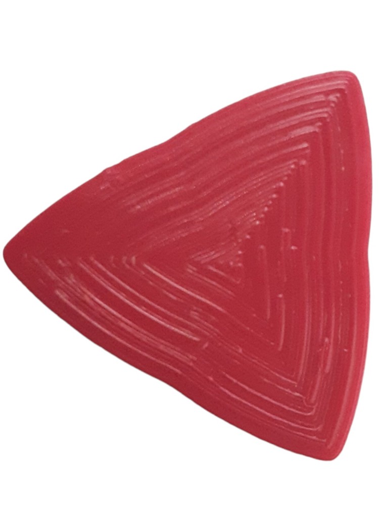 3-Pack Triangle Guitar Picks 0.80mm Medium Thickness, Color Red, Ecofriendly