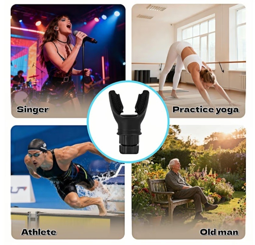 Breathing Exercise Device Lung Trainer Adjustable Silicone Respiratory Tool