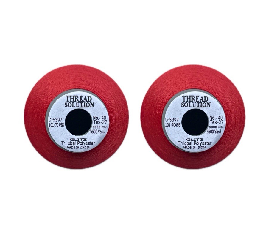 THREAD SOLUTION GLITZ Trilobal Polyester Embroidery Thread 40 Wt 5500 Yd 2 Pack