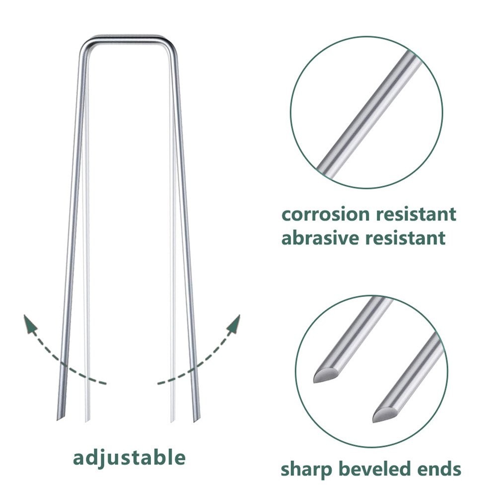 100pcs 6 inch Landscape Sod Staples Sturdy Stakes Weed Barrier Fabric Pins