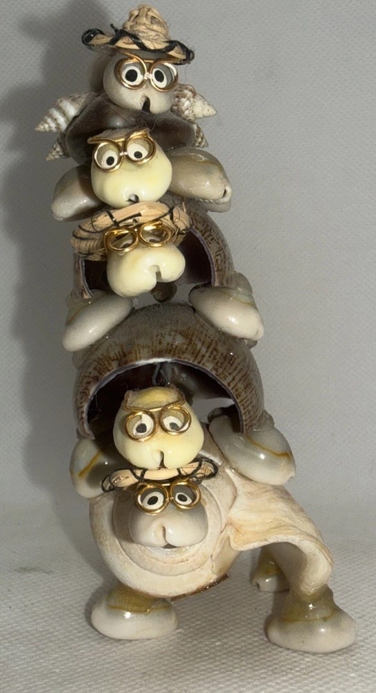 Stacked Turtles Seashell Bobbing (2) Bobble Head Nodder Figurine