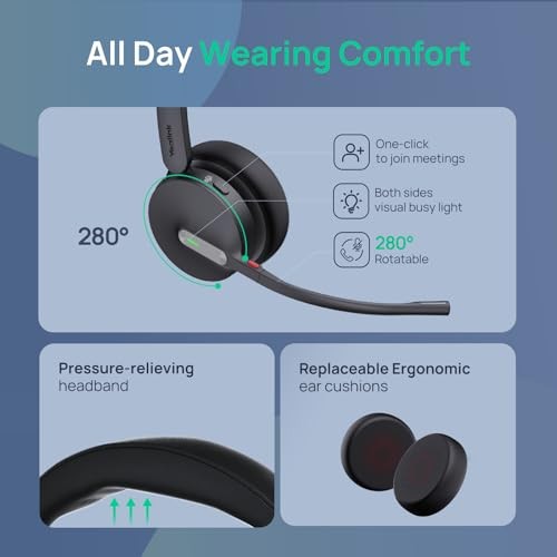 Yealink WH64 Workstation Dual Wireless Headset System, Touchscreen Base, DECT