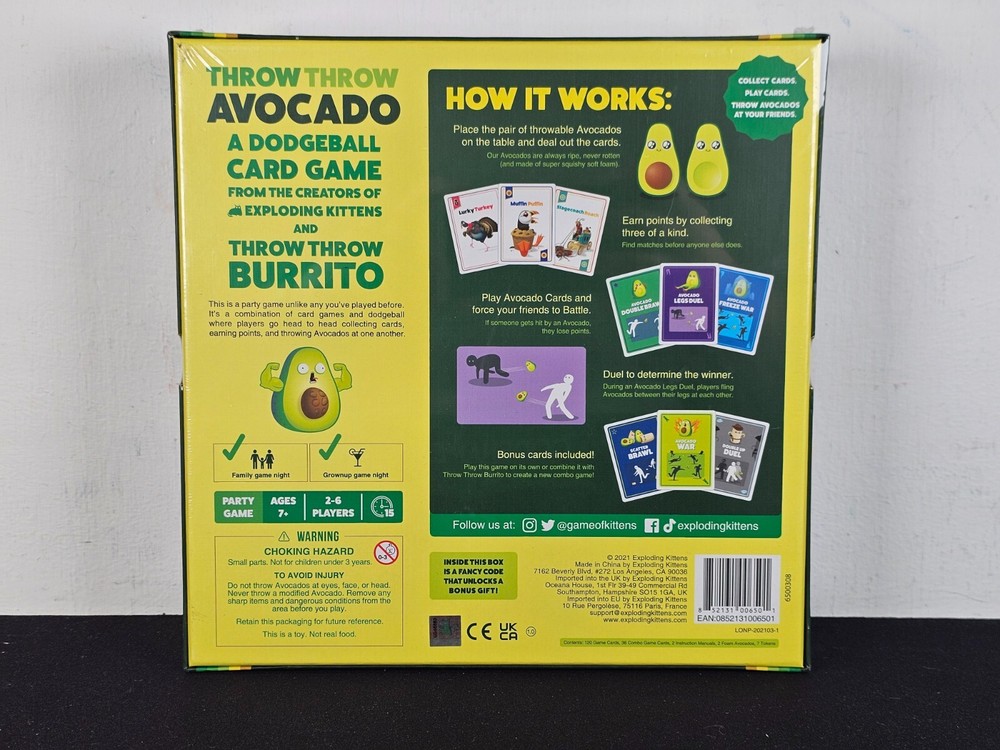 Exploding Kittens TTA-CORE-1 Throw Throw Avocado - a Dodgeball Party Game